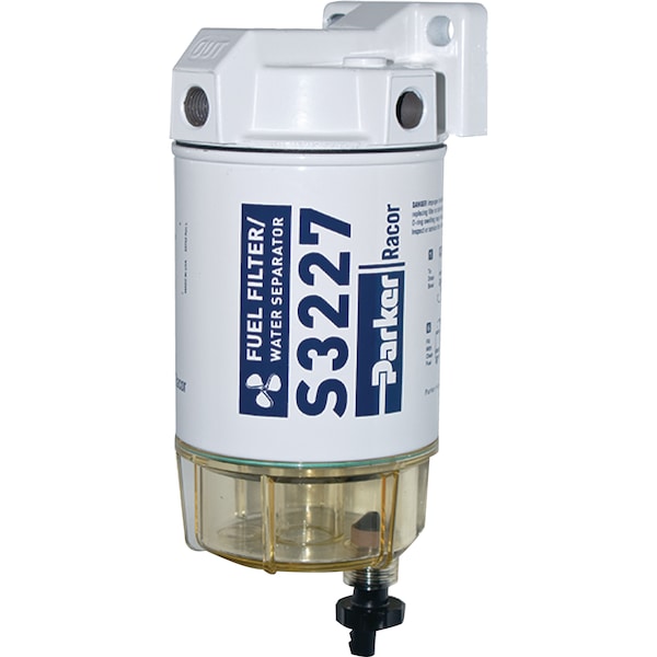 10 Micron Gas Spin-On Fuel/Water Seperator w/ Clear Bowl for Outboards